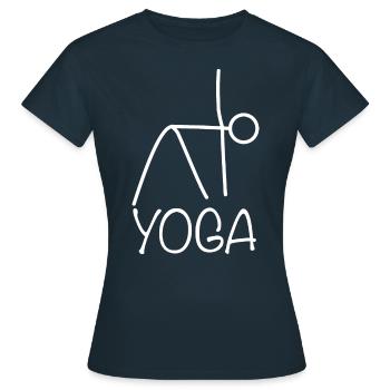 Exercice de yoga pour une séance d’entraînement - T-shirt Femme - marine - Devant - AI Model Female 172 dark (172cm)