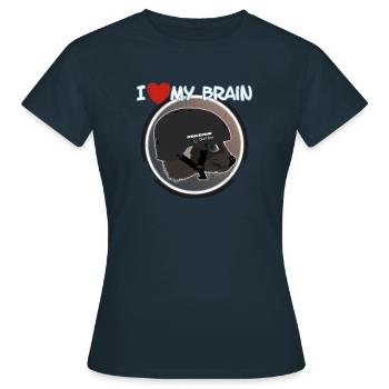 J'aime mon cerveau Wolverine s'en fiche - T-shirt Femme - marine - Devant - AI Model Female 172 dark (172cm)