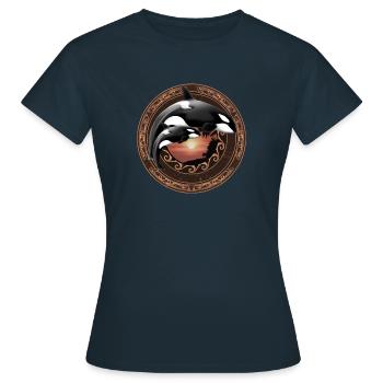 Orca Killerwal - Frauen T-Shirt - Navy - Vorne - AI Model Female 172 dark (172cm)