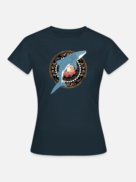 Walhai Hawaiianisch - Frauen T-Shirt - Navy