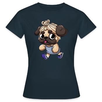 Carlin sportif : en forme et actif sur la route - T-shirt Femme - marine - Devant - AI Model Female 172 dark (172cm)
