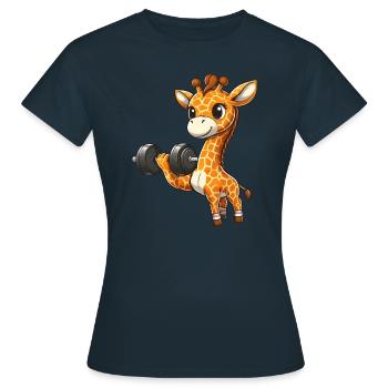 Séance d’entraînement de développé couché girafe - T-shirt Femme - marine - Devant - AI Model Female 172 dark (172cm)