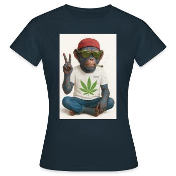 Chill monkey - Women's T-Shirt - navy - Front - AI Model Female 172 dark (172cm)