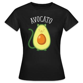 Avocato | Cute Cat Avocado Design - T-shirt Femme - noir - Devant - AI Model Female 172 dark (172cm)