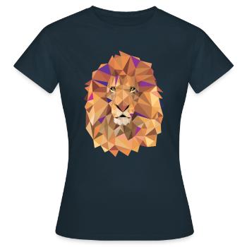 Löwe - Frauen T-Shirt - Navy - Vorne - AI Model Female 172 dark (172cm)