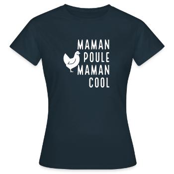 Maman poule maman cool - T-shirt Femme - marine - Devant - AI Model Female 172 dark (172cm)