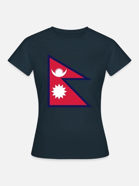 nepal flag - Frauen T-Shirt - Navy