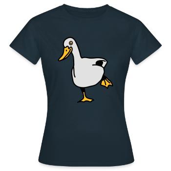 duck - Frauen T-Shirt - Navy - Vorne - AI Model Female 172 dark (172cm)