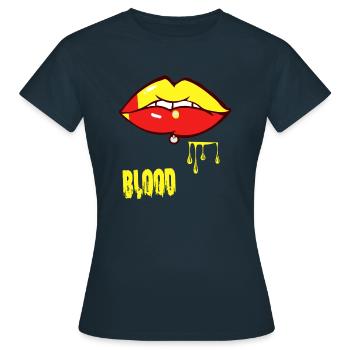 Piercing & Blut - Frauen T-Shirt - Navy - Vorne - AI Model Female 172 dark (172cm)