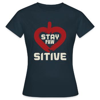 AUFENTHALT PFOTE - Frauen T-Shirt - Navy - Vorne - AI Model Female 172 dark (172cm)