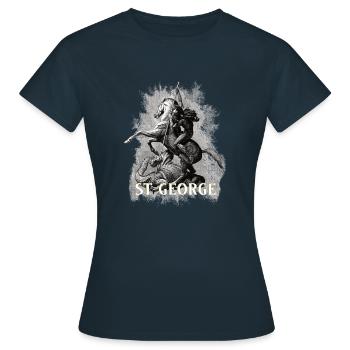 Heiliger Georg Drachentöter - Frauen T-Shirt - Navy - Vorne - AI Model Female 172 dark (172cm)