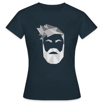 Origami Bart November Haar rasieren - Frauen T-Shirt - Navy - Vorne - AI Model Female 172 dark (172cm)