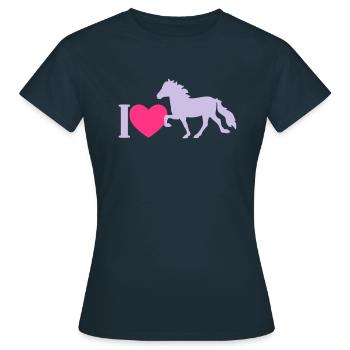 J’aime les Islandais - T-shirt Femme - marine - Devant - AI Model Female 172 dark (172cm)