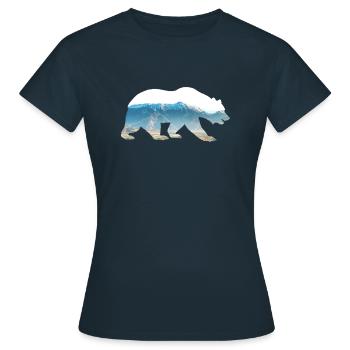 Protection de l'environnement Les montagnes des Ours restent sauvages - T-shirt Femme - marine - Devant - AI Model Female 172 dark (172cm)