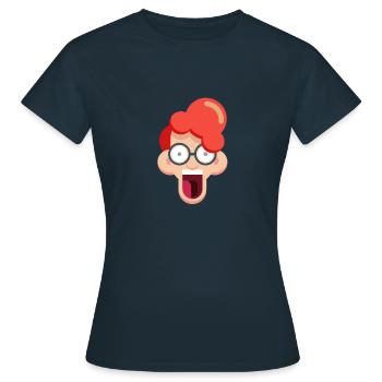 Crazy redhead with glasses - Women's T-Shirt - navy - Front - AI Model Female 172 dark (172cm)
