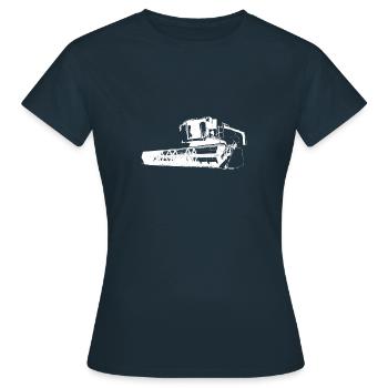 Combine harvesters Grain Maize threshing Farmer - Women's T-Shirt - navy - Front - AI Model Female 172 dark (172cm)