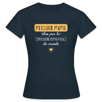 Meilleure mamie élue par la meilleure petite fille - T-shirt Femme - marine - Devant - AI Model Female 172 dark (172cm)