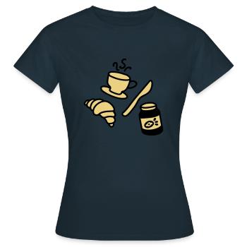 breakfast - Women's T-Shirt - navy - Front - AI Model Female 172 dark (172cm)