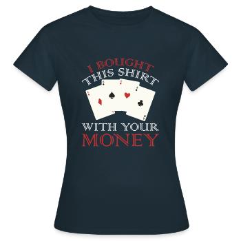 gambling-Shirt - Women's T-Shirt - navy - Front - AI Model Female 172 dark (172cm)