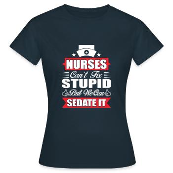 Infirmière Infirmière - T-shirt Femme - marine - Devant - AI Model Female 172 dark (172cm)