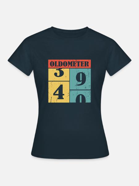 40 vierzig vierzigster Geburtstag oldometer - Shir - Frauen T-Shirt - Navy