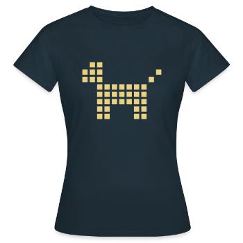 chien - T-shirt Femme - marine - Devant - AI Model Female 172 dark (172cm)