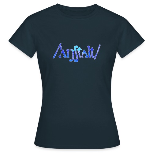 /'angstalt/ logo gerastert (blau/weiss) - Frauen T-Shirt