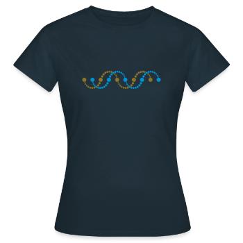 ADN hélice spirale cercle de culture fréquence DNA - T-shirt Femme - marine - Devant - AI Model Female 172 dark (172cm)