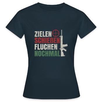 Schützenfest Schießen Schießsport Sportschütze - Frauen T-Shirt - Navy - Vorne - AI Model Female 172 dark (172cm)