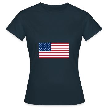 Drapeau USA Amérique États-Unis Stars and Stripes - T-shirt Femme - marine - Devant - AI Model Female 172 dark (172cm)