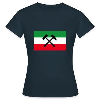 NRW Flagge Bergbau - Frauen T-Shirt - Navy - Vorne - AI Model Female 172 dark (172cm)