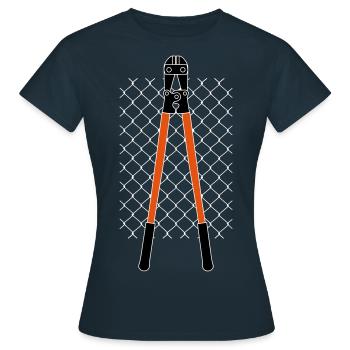 VANDAL'S ZAUN & ZANGE - Frauen T-Shirt - Navy - Vorne - AI Model Female 172 dark (172cm)