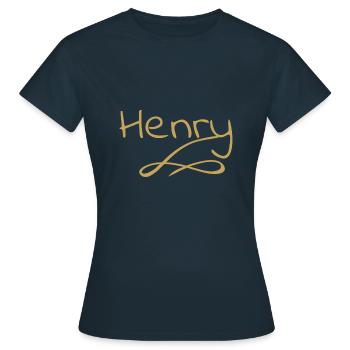 Vorname henry - Frauen T-Shirt - Navy - Vorne - AI Model Female 172 dark (172cm)
