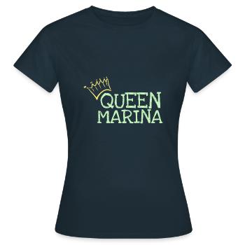 Prénom Marina - T-shirt Femme - marine - Devant - AI Model Female 172 dark (172cm)