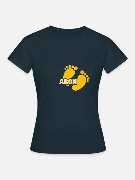 Geburt Aron - Frauen T-Shirt - Navy