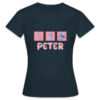 Gift for Peter - Women's T-Shirt - navy - Front - AI Model Female 172 dark (172cm)