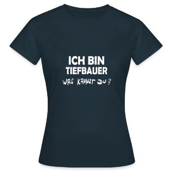 Beruf Tiefbauer - Frauen T-Shirt - Navy - Vorne - AI Model Female 172 dark (172cm)