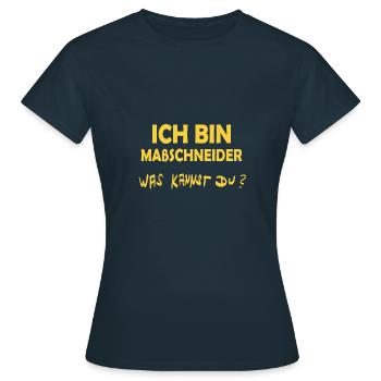 Profession : Tailleur sur mesure - T-shirt Femme - marine - Devant - AI Model Female 172 dark (172cm)