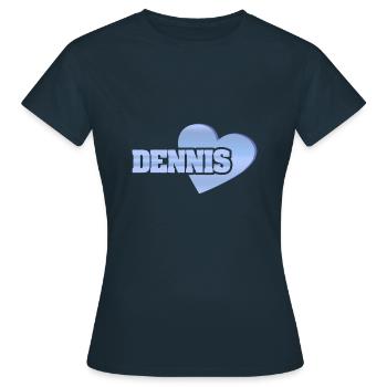 Dennis als Gold - Frauen T-Shirt - Navy - Vorne - AI Model Female 172 dark (172cm)