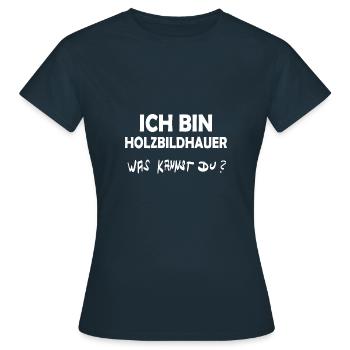 Sculpteur sur bois - T-shirt Femme - marine - Devant - AI Model Female 172 dark (172cm)