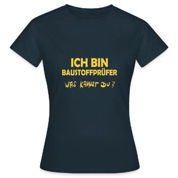 Building materials tester - Women's T-Shirt - navy - Front - AI Model Female 172 dark (172cm)