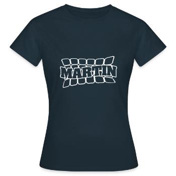 Name Martin - Women's T-Shirt - navy - Front - AI Model Female 172 dark (172cm)