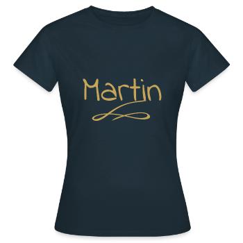 martin - Frauen T-Shirt - Navy - Vorne - AI Model Female 172 dark (172cm)