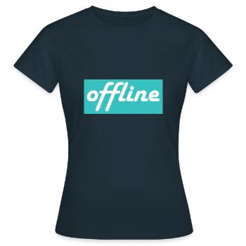 offline- bleu blanc - T-shirt Femme - marine - Devant - AI Model Female 172 dark (172cm)