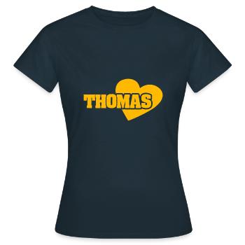 Thomas as Gold - Women's T-Shirt - navy - Front - AI Model Female 172 dark (172cm)