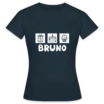 Vorname Bruno - Frauen T-Shirt - Navy - Vorne - AI Model Female 172 dark (172cm)