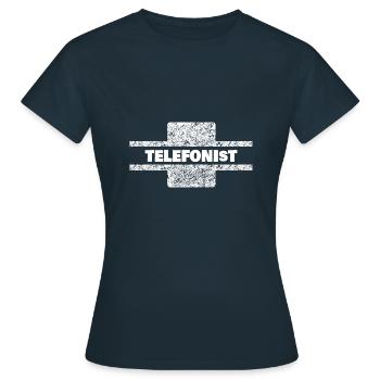Profession : Téléphoniste - T-shirt Femme - marine - Devant - AI Model Female 172 dark (172cm)