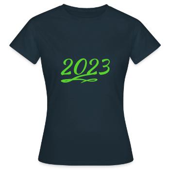 2023 - Women's T-Shirt - navy - Front - AI Model Female 172 dark (172cm)