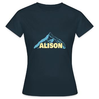 Alison as a woman's name - Women's T-Shirt - navy - Front - AI Model Female 172 dark (172cm)