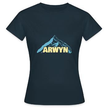 Arwyn als Frauenname - Frauen T-Shirt - Navy - Vorne - AI Model Female 172 dark (172cm)